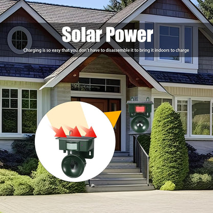 Outdoor Pest Deterrent - Solar-Powered Motion-Activated Animal Repeller