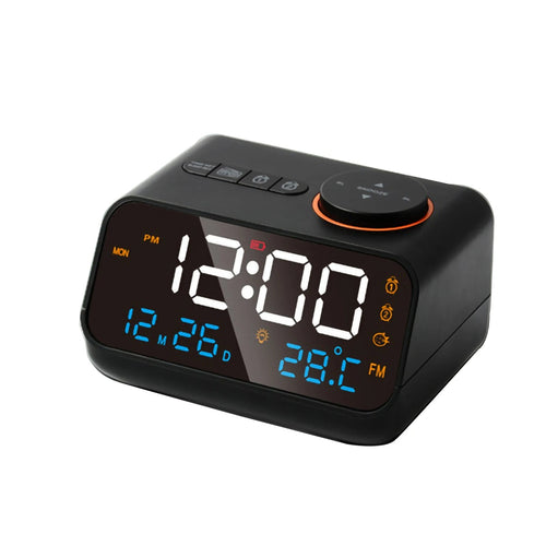 Digital Alarm Clock with FM Radio and Calendar - LED Bedside Timepiece