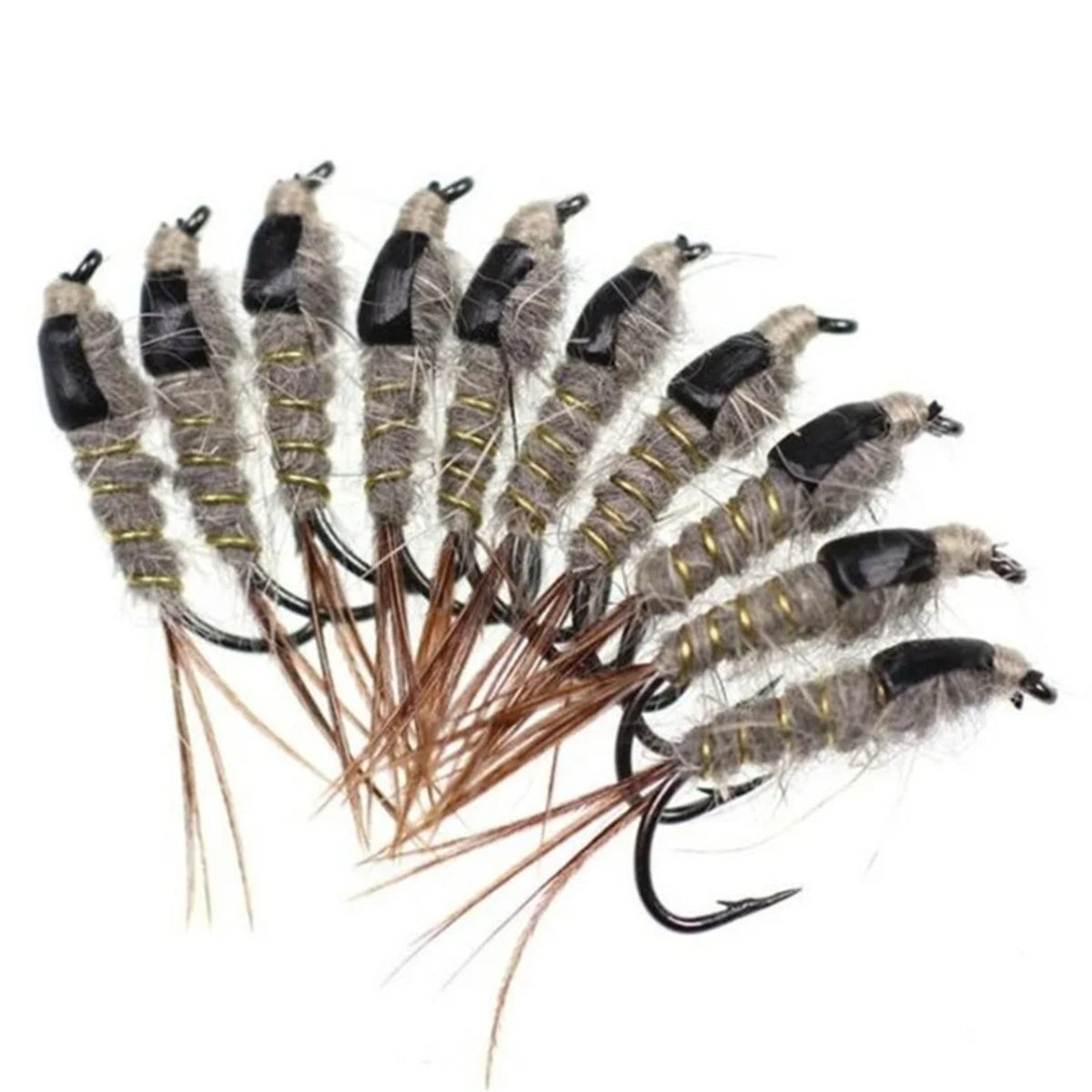 32-112 Piece Fly Fishing Lure Collection - Dry and Wet Flies with Box