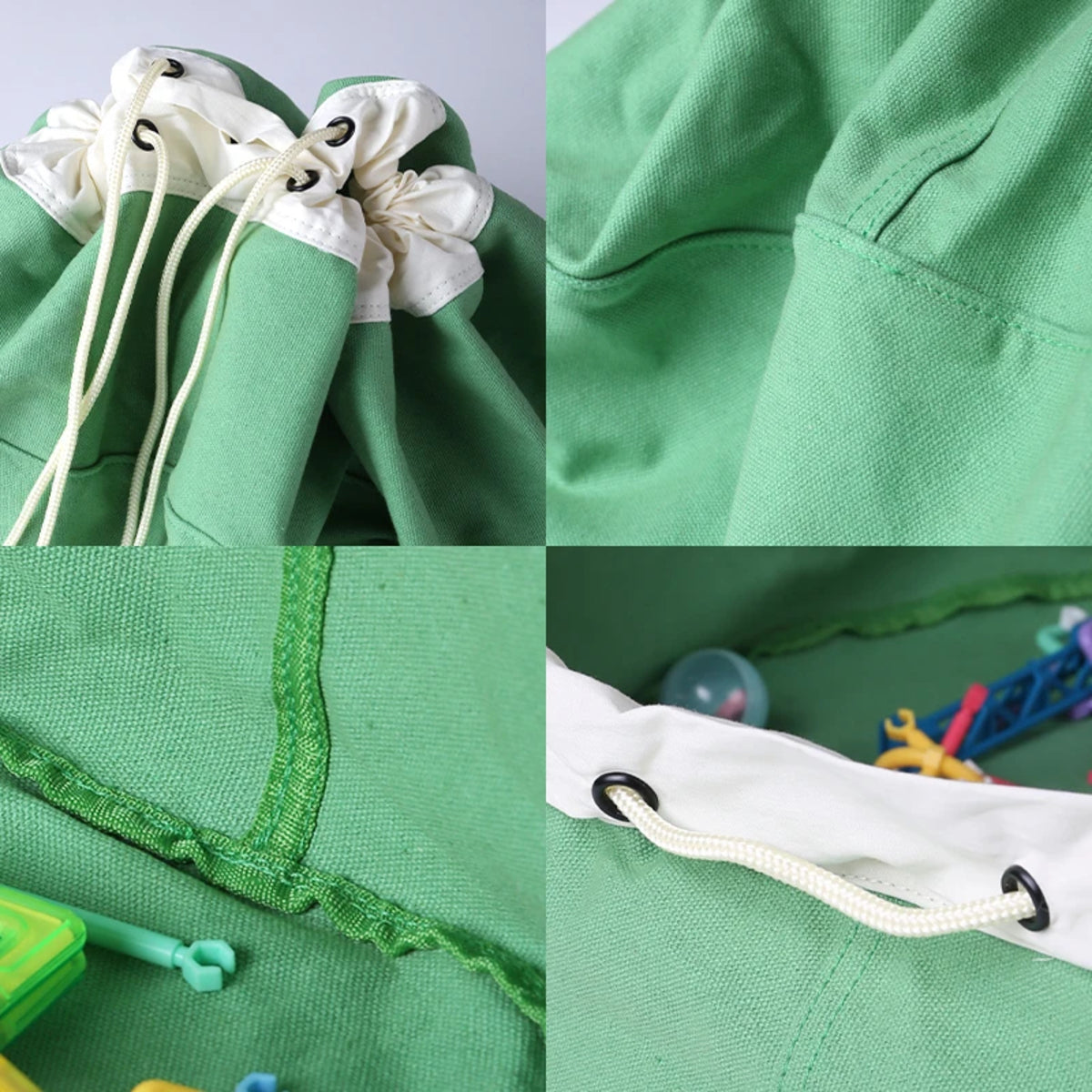 Kids' Toy Organizer with Drawstring - Portable Storage Bag and Play Mat