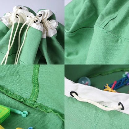Kids' Toy Organizer with Drawstring - Portable Storage Bag and Play Mat