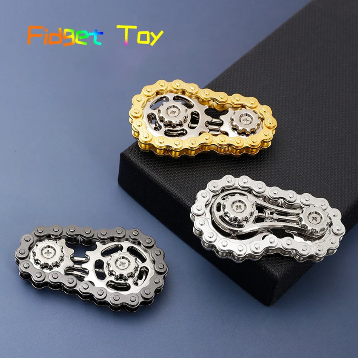 Fidget Spinner with Metal Sprockets - Stress Relief Toy for All Ages