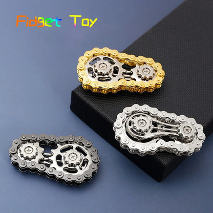 Fidget Spinner with Metal Sprockets - Stress Relief Toy for All Ages