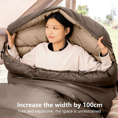 Lightweight XL Sleeping Bag for Winter Camping - Long Adult Hiking & Fishing