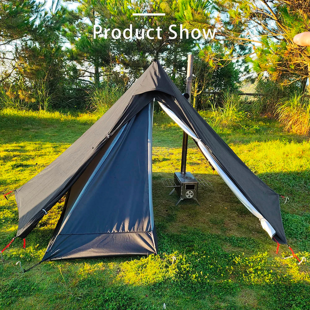 1-Person Tipi Shelter with Chimney Window - Ultralight Hot Tent
