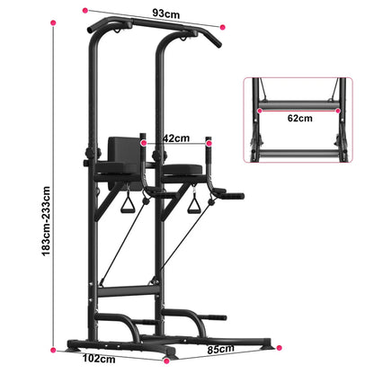 Adjustable Dip Station with Pull-Up Bar and Ab Exercise Equipment