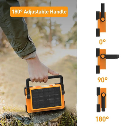 Rechargeable Outdoor LED Spotlight - Solar-Powered Flood Light for Yard and Construction