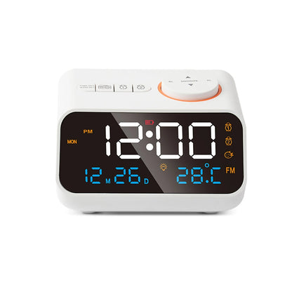 LED Bedside Alarm Clock Radio with Temperature and Humidity Display
