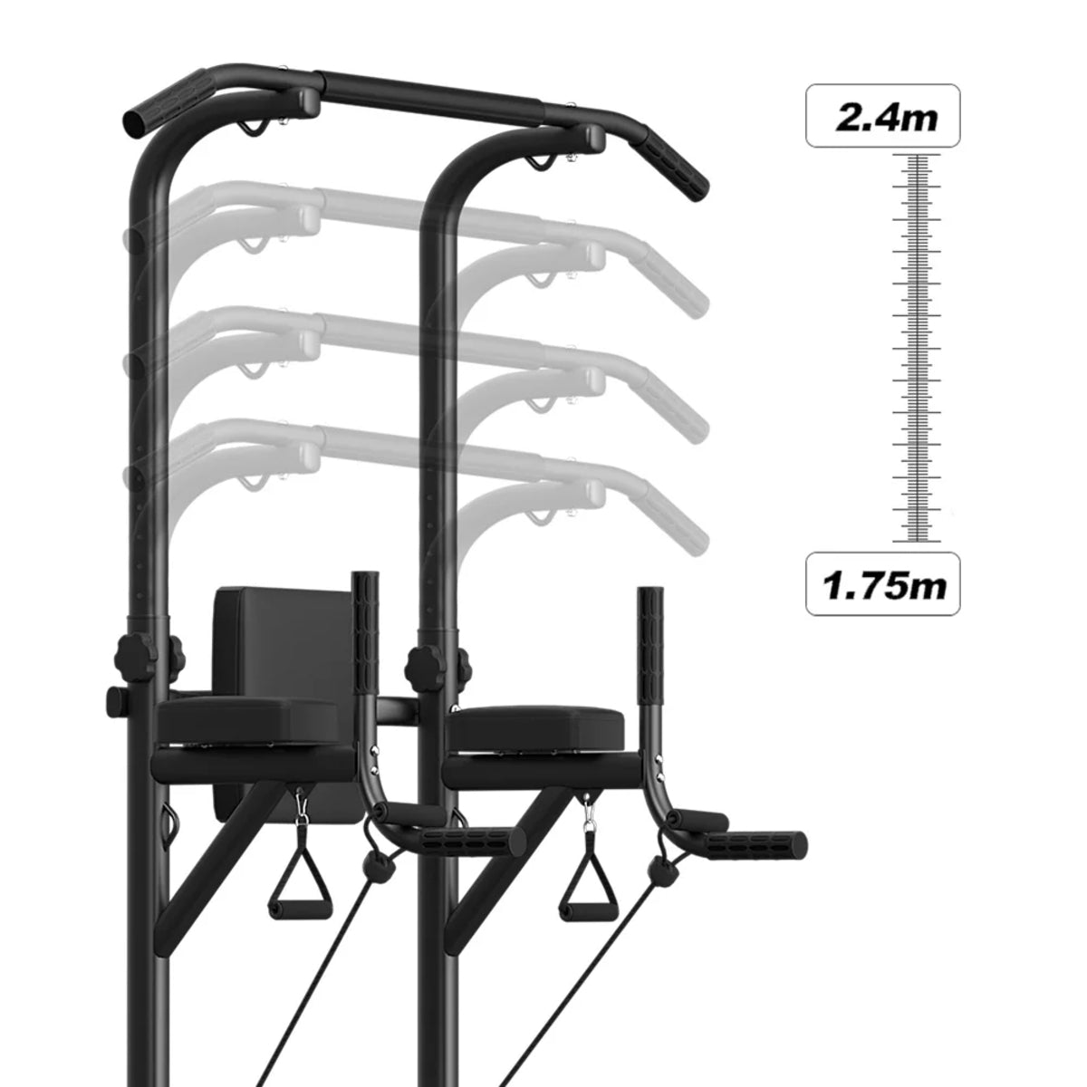 Adjustable Dip Station with Pull-Up Bar and Ab Exercise Equipment