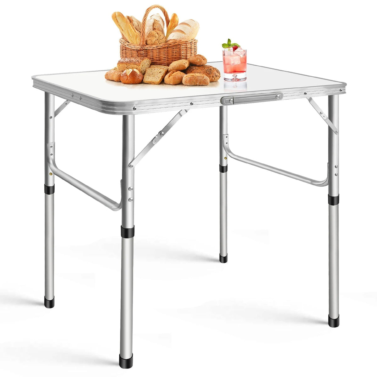 Portable Aluminum Camping Table - Compact Design with Height Adjustment