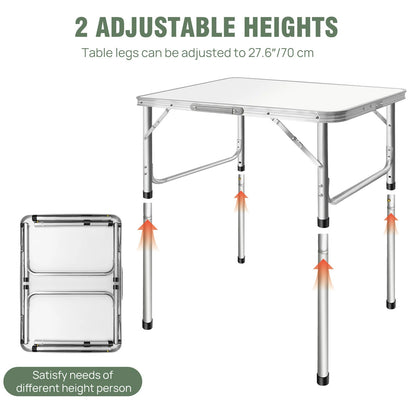 Portable Aluminum Camping Table - Compact Design with Height Adjustment