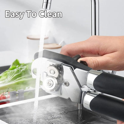 Manual Side-Cut Can Opener - Ergonomic Stainless Steel Tool
