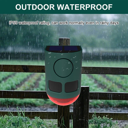 Waterproof Outdoor Animal Deterrent with 129dB Solar Motion Sensor Alarm
