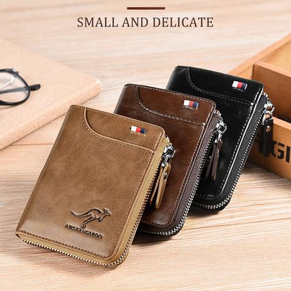 Men's RFID-blocking Wallet - Multifunctional Credit Card Holder for Kangaroo