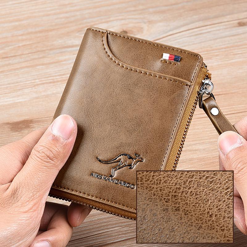 Men's RFID-blocking Wallet - Multifunctional Credit Card Holder for Kangaroo
