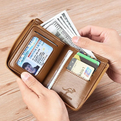 Men's RFID-blocking Wallet - Multifunctional Credit Card Holder for Kangaroo