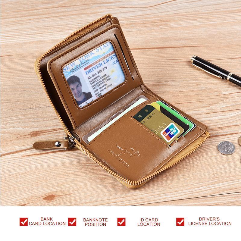 Men's RFID-blocking Wallet - Multifunctional Credit Card Holder for Kangaroo
