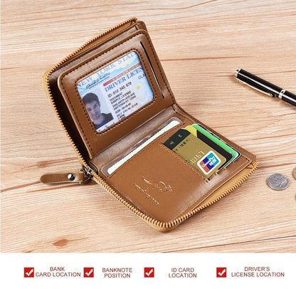 Men's RFID-blocking Wallet - Multifunctional Credit Card Holder for Kangaroo