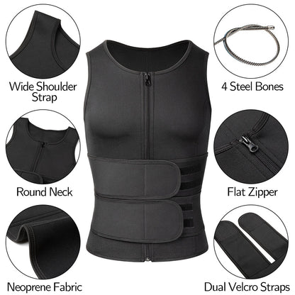 Compression Fit Workout Vest for Men – Sweat-Enhancing Design