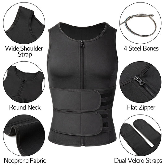 Compression Fit Workout Vest for Men – Sweat-Enhancing Design