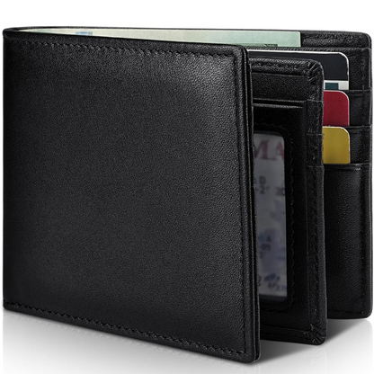 Men's RFID Blocking Wallet - Genuine Leather Bifold Design