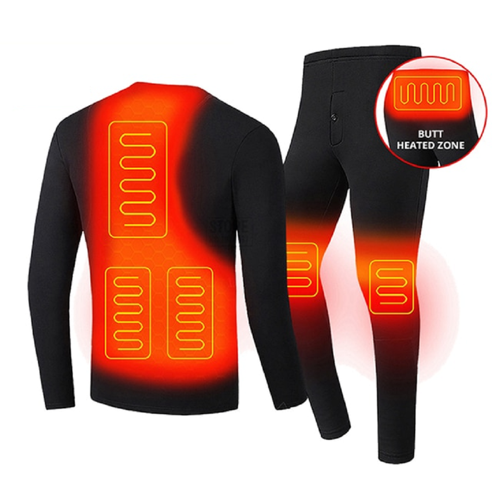 Men's USB-Powered Heated Long Johns Thermal Layer Set