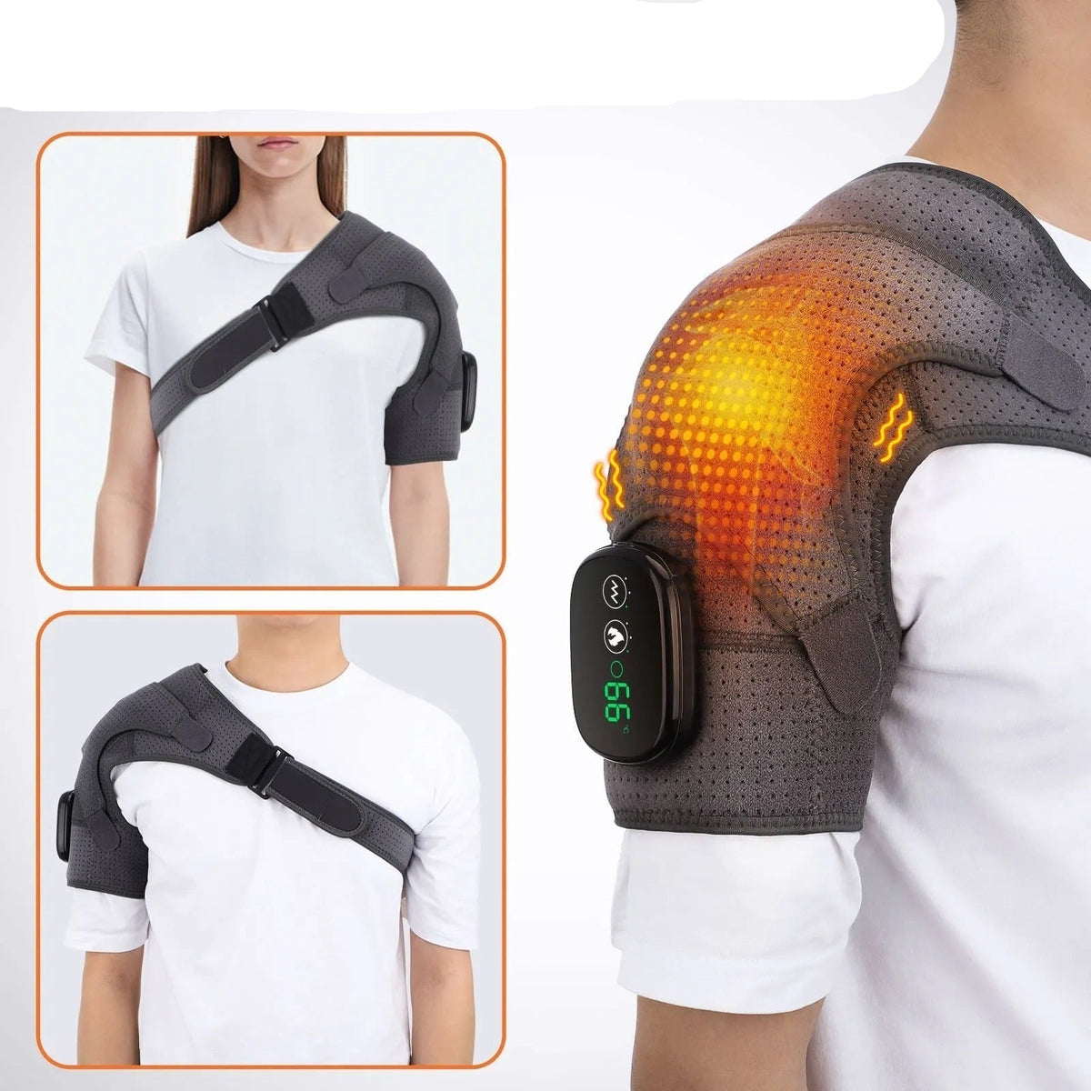 Rechargeable Heating Wrap with Vibration for Shoulder Relief
