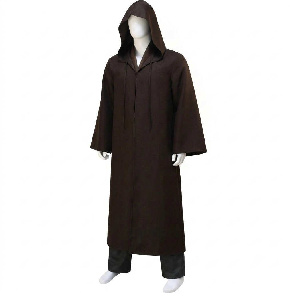 Adult Jedi Warrior Costume Set with Hooded Robe and Pants