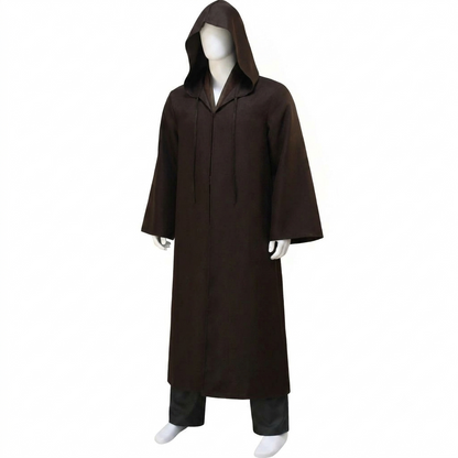 Adult Jedi Warrior Costume Set with Hooded Robe and Pants