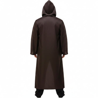 Adult Jedi Warrior Costume Set with Hooded Robe and Pants