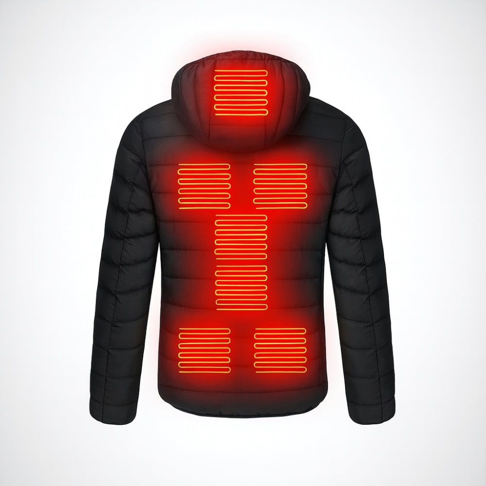 Men's Insulated Thermal Jacket with Adjustable Heating and Hood