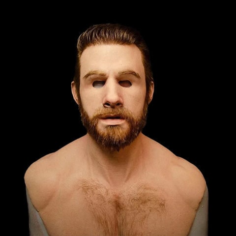 Transformative Elderly Mask with Realistic Chest Cover