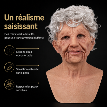 Transformative Elderly Mask with Realistic Chest Cover