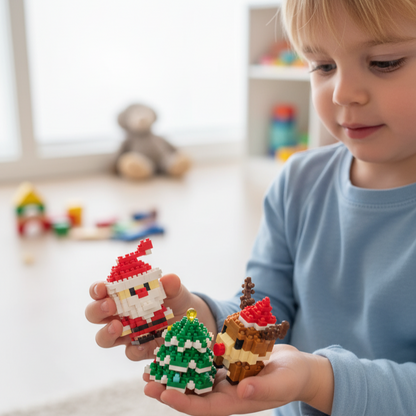 Festive Miniature Building Block Sets for Holiday Creativity