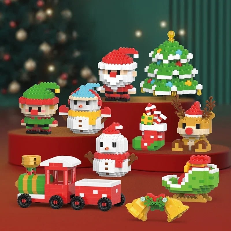 Festive Miniature Building Block Sets for Holiday Creativity