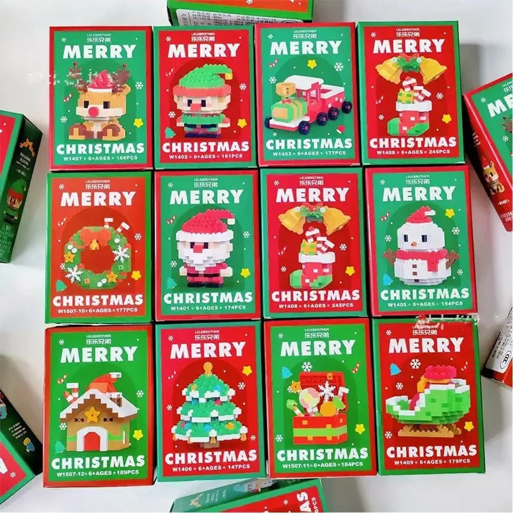 Festive Miniature Building Block Sets for Holiday Creativity