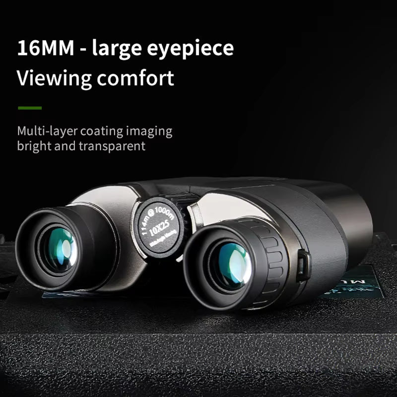 10X Compact Binoculars Featuring BAK4 Prisms