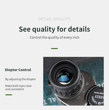 10X Compact Binoculars Featuring BAK4 Prisms