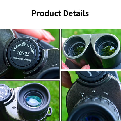 10X Compact Binoculars Featuring BAK4 Prisms