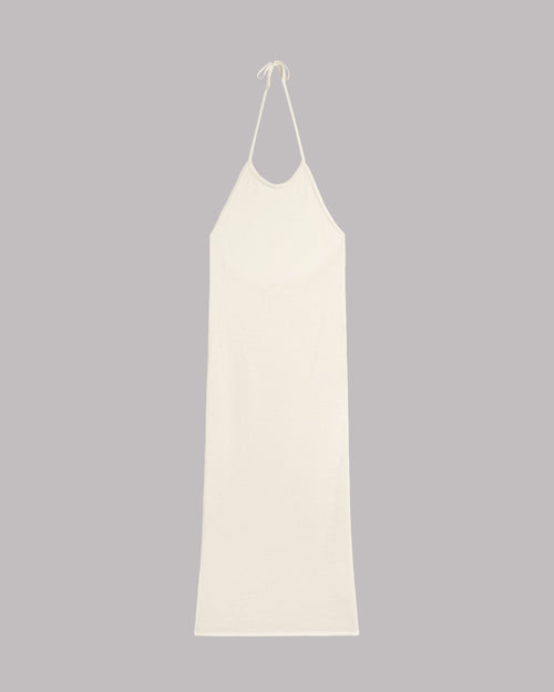 Effortlessly Chic Maxi Dress for Women | White Halterneck Design