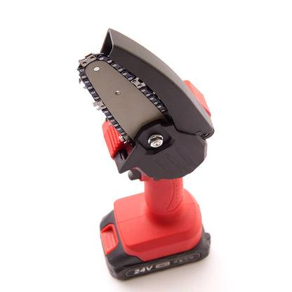 Compact Cordless Electric Chainsaw with 24V Battery & Safety Features