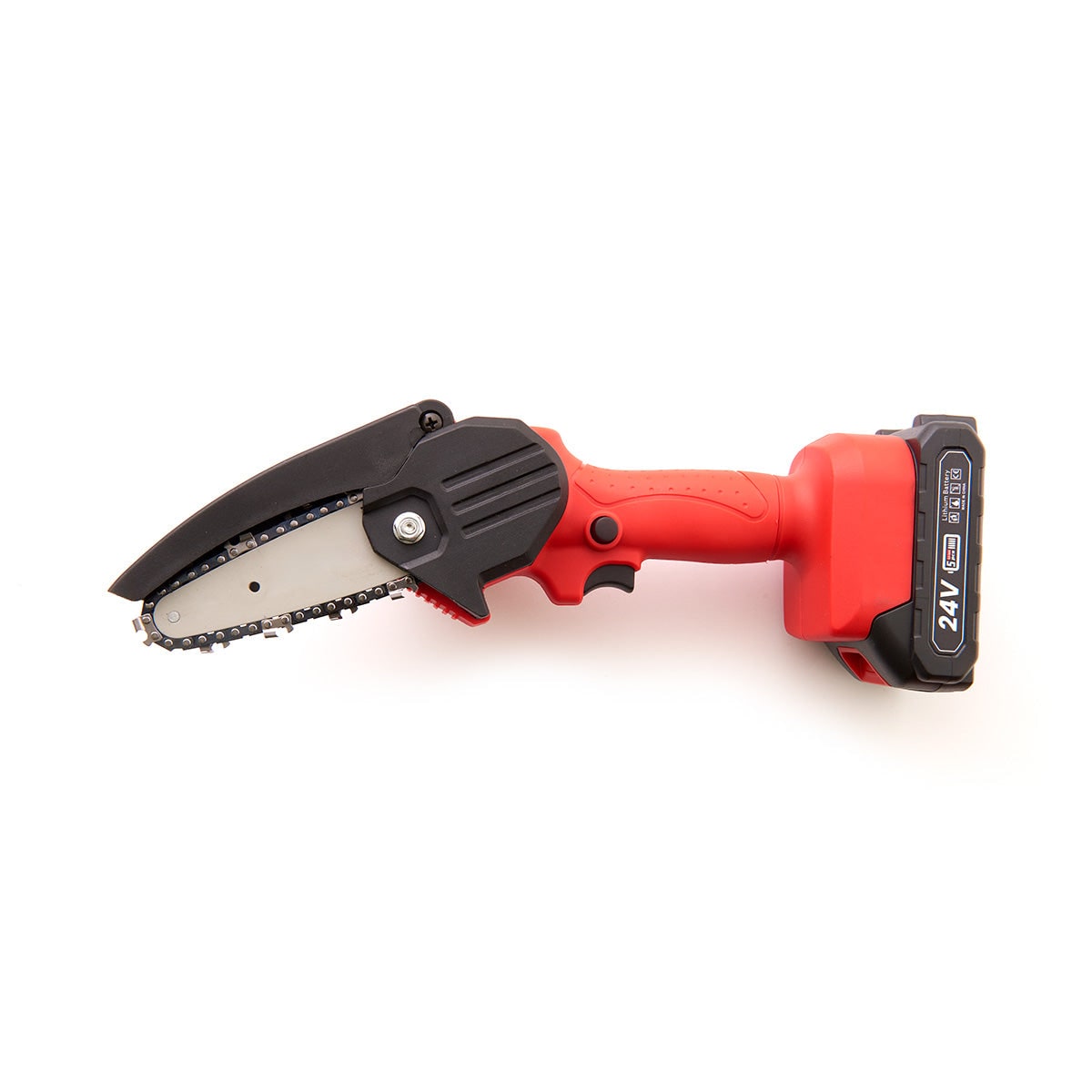 Compact Cordless Electric Chainsaw with 24V Battery & Safety Features