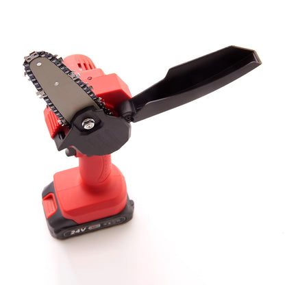 Compact Cordless Electric Chainsaw with 24V Battery & Safety Features