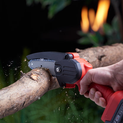 Compact Cordless Electric Chainsaw with 24V Battery & Safety Features