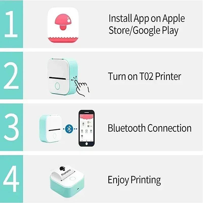 Compact Mini Printer with Bluetooth – Inkless Thermal Printing