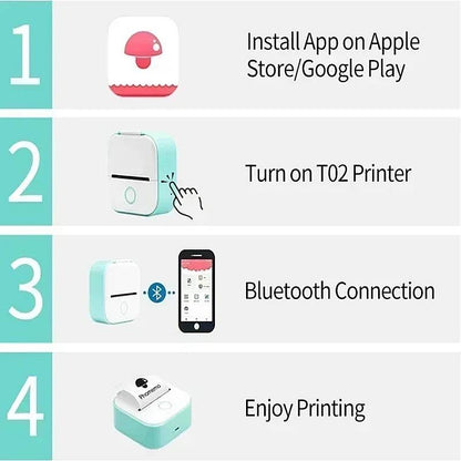 Compact Mini Printer with Bluetooth – Inkless Thermal Printing