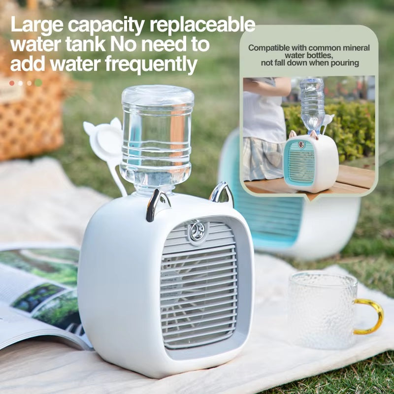 Compact Air Cooler with 3-Speed Fan and Mist Spray Function