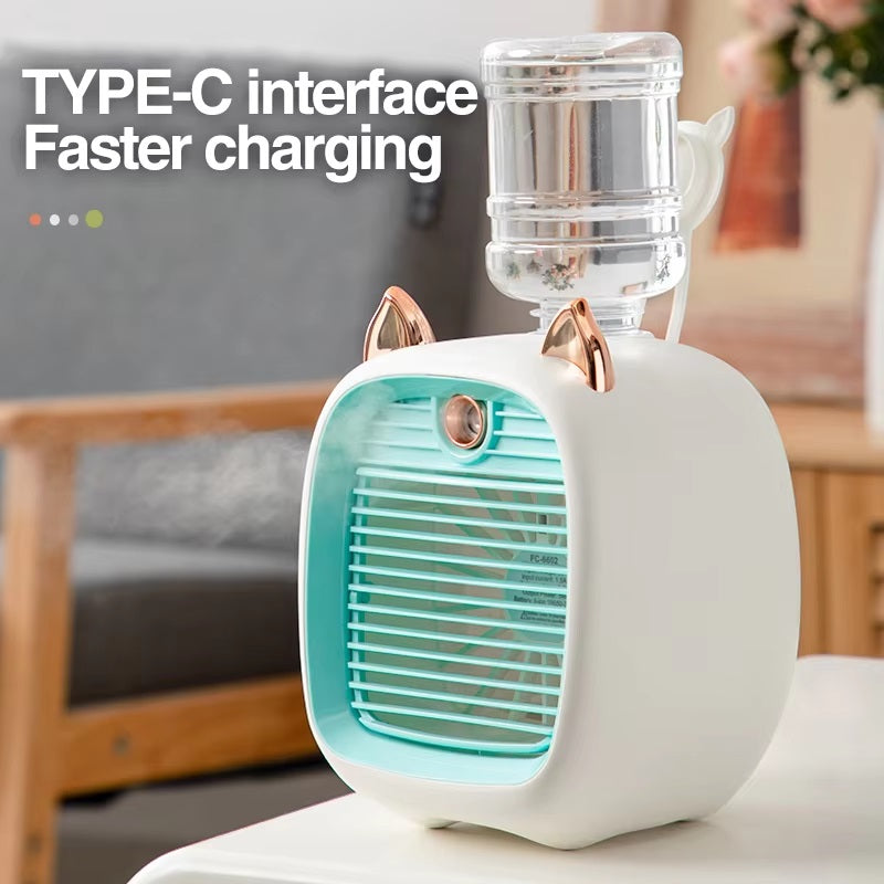 Compact Air Cooler with 3-Speed Fan and Mist Spray Function
