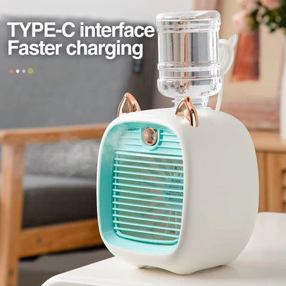 Compact Air Cooler with 3-Speed Fan and Mist Spray Function