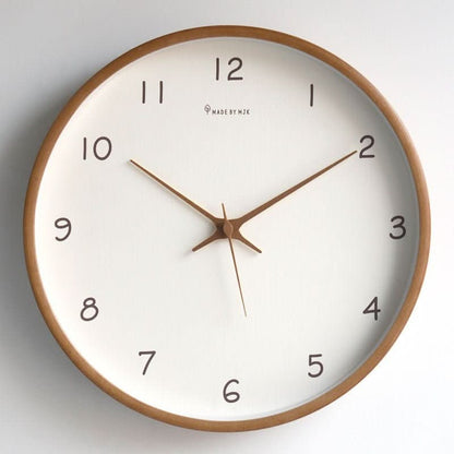 Elegant Silent Wooden Wall Clock – 10 Inch Round Design